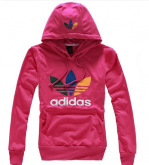 Blusa Canguru Adidas - Rosa com estampa colorida.