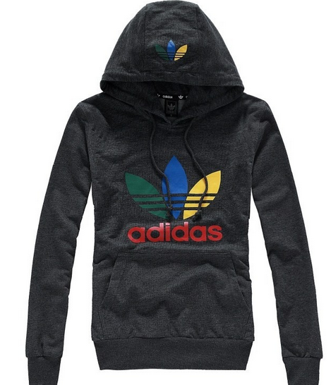 Blusa Canguru Adidas - Grafite com estampa colorida.