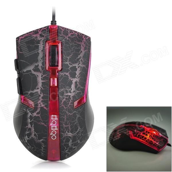 Mouse óptico USB 2.0 - preto + vermelho - 213336