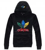 Blusa Canguru Adidas - Preta com estampa colorida.