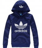 Blusa Canguru Adidas - Azul com estampa branca