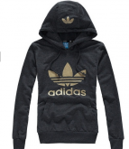 Blusa Canguru Adidas - Grafite com dourado.